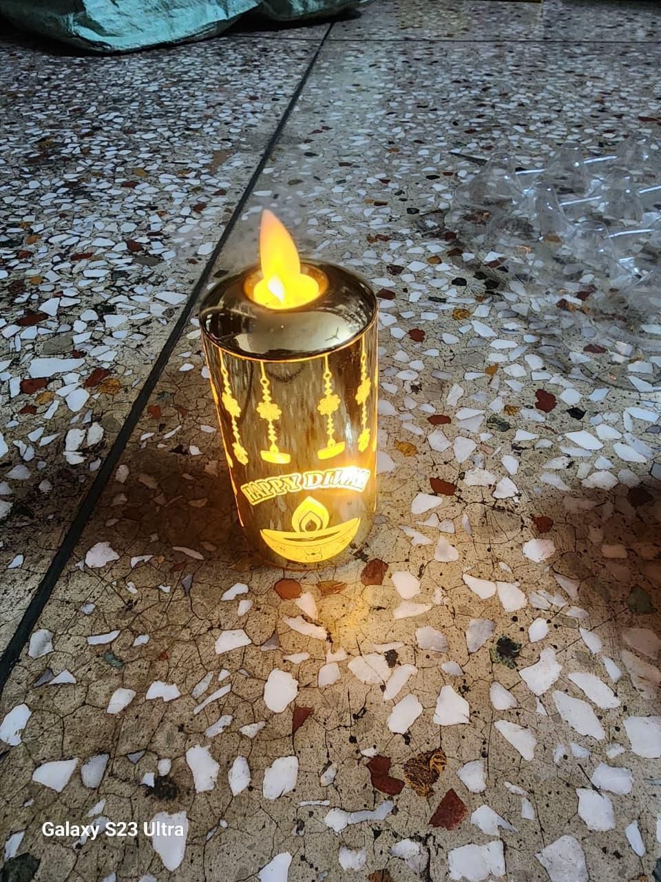 Realistic Moving Om Glow LED Candle