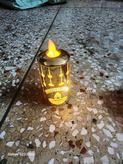 Realistic Moving Om Glow LED Candle